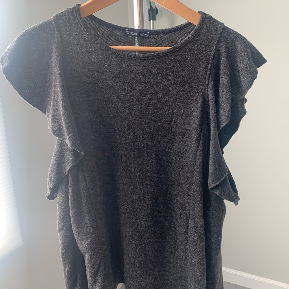 Zara Ruffle Sleeve Top